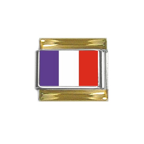 France Gold Trim Italian Charm (9mm) from ArtsNow.com Front