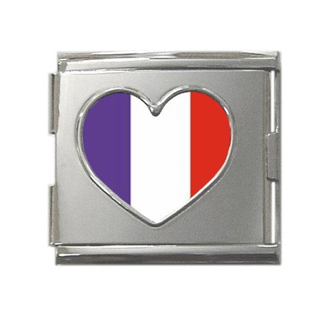 France Mega Link Heart Italian Charm (18mm) from ArtsNow.com Front