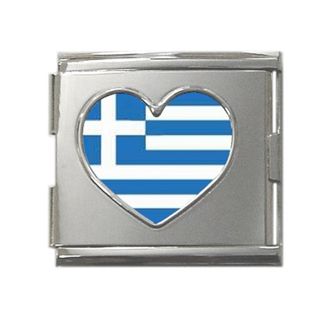 Greece Mega Link Heart Italian Charm (18mm) from ArtsNow.com Front