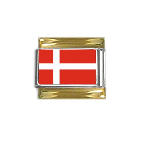 Denmark Gold Trim Italian Charm (9mm) from ArtsNow.com Front