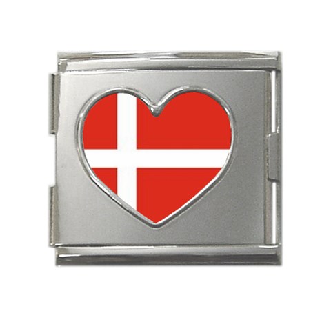 Denmark Mega Link Heart Italian Charm (18mm) from ArtsNow.com Front