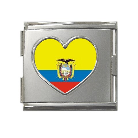 Ecuador Mega Link Heart Italian Charm (18mm) from ArtsNow.com Front