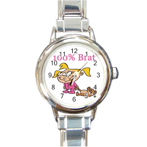 100% Brat Round Italian Charm Watch from ArtsNow.com Front