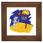 Basketball Stick Figure Framed Tile