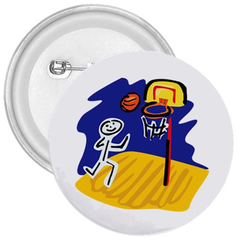 Basketball Stick Figure 3  Button from ArtsNow.com Front