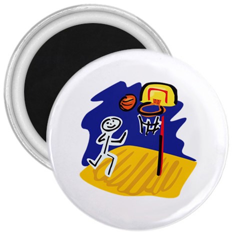 Basketball Stick Figure 3  Magnet from ArtsNow.com Front