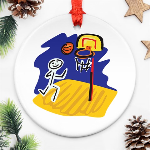 Basketball Stick Figure Ornament (Round) from ArtsNow.com Front