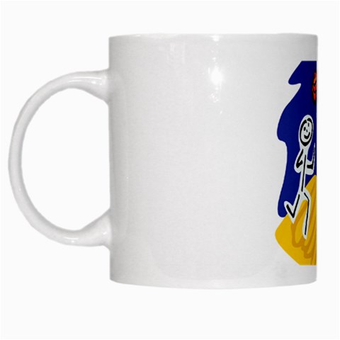 Basketball Stick Figure White Mug from ArtsNow.com Left