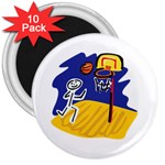 Basketball Stick Figure 3  Magnet (10 pack)