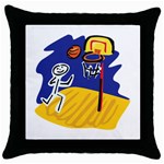 Basketball Stick Figure Throw Pillow Case (Black)