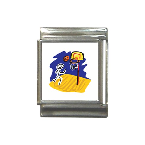 Basketball Stick Figure Italian Charm (13mm) from ArtsNow.com Front