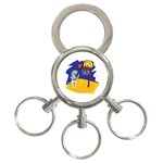 Basketball Stick Figure 3-Ring Key Chain