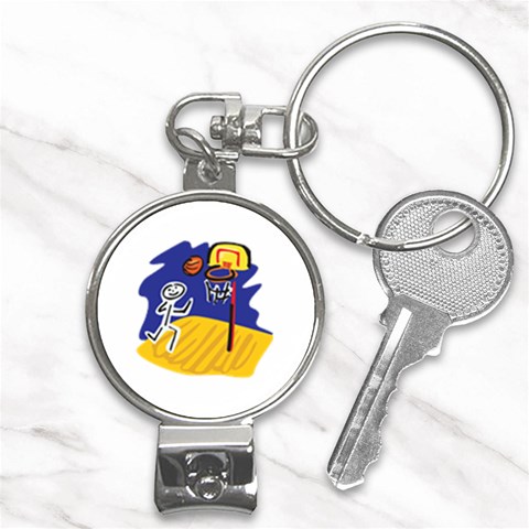 Basketball Stick Figure Nail Clippers Key Chain from ArtsNow.com Front