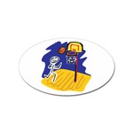 Basketball Stick Figure Sticker (Oval)