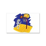 Basketball Stick Figure Sticker (Rectangular)