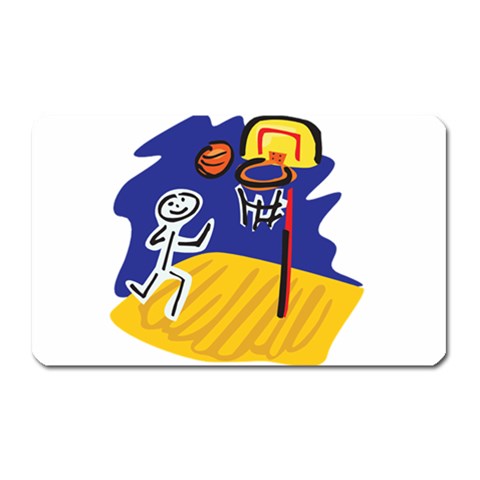 Basketball Stick Figure Magnet (Rectangular) from ArtsNow.com Front