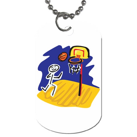 Basketball Stick Figure Dog Tag (One Side) from ArtsNow.com Front