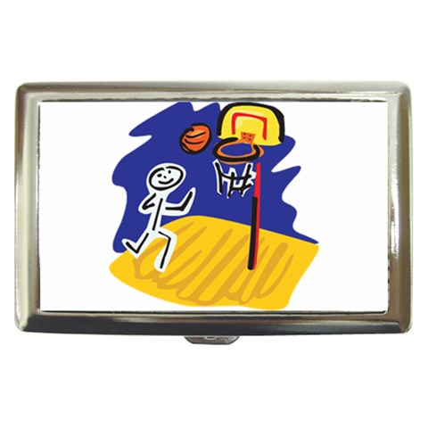 Basketball Stick Figure Cigarette Money Case from ArtsNow.com Front