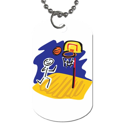 Basketball Stick Figure Dog Tag (Two Sides) from ArtsNow.com Front