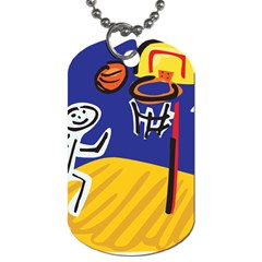 Basketball Stick Figure Dog Tag (Two Sides) from ArtsNow.com Back