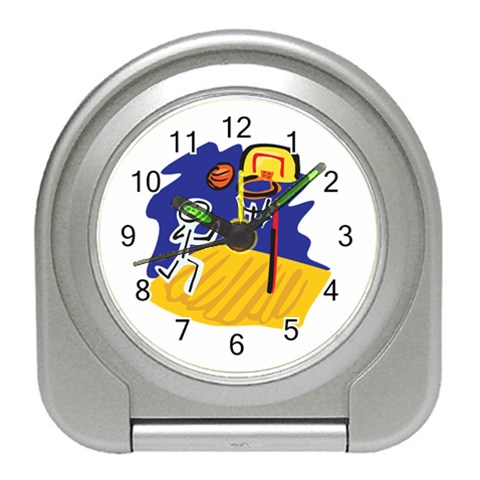 Basketball Stick Figure Travel Alarm Clock from ArtsNow.com Front