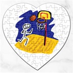 Basketball Stick Figure Jigsaw Puzzle (Heart)