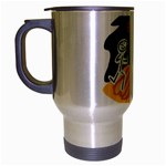 Basketball Stick Figure Travel Mug (Silver Gray)