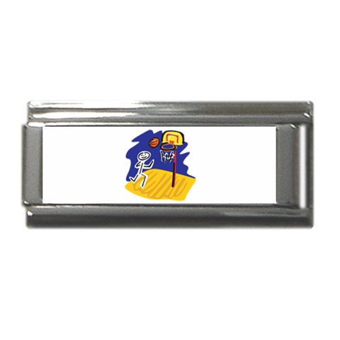 Stick Figure Basketball Player Superlink Italian Charm (9mm) from ArtsNow.com Front