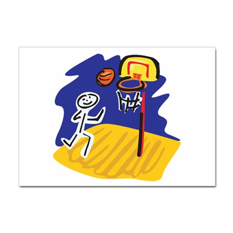 Stick Figure Basketball Player Sticker A4 (10 pack) from ArtsNow.com Front