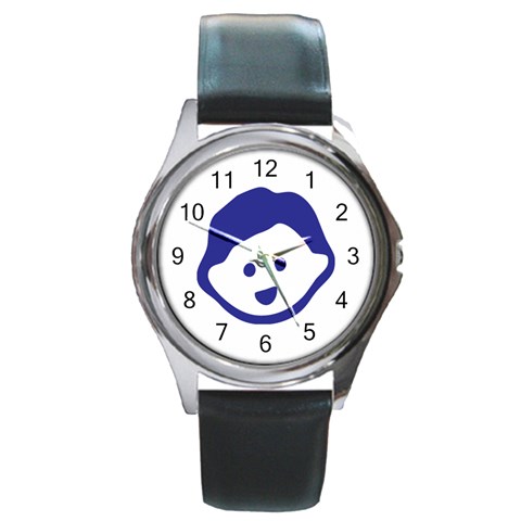 Little Boy Blue Round Metal Watch from ArtsNow.com Front