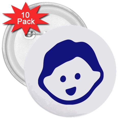 Little Boy Blue 3  Button (10 pack) from ArtsNow.com Front