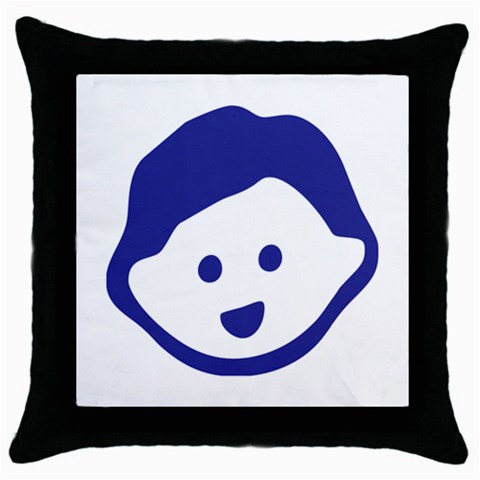 Little Boy Blue Throw Pillow Case (Black) from ArtsNow.com Front