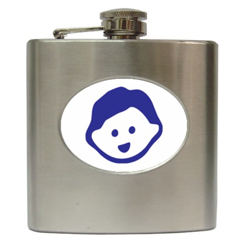 Little Boy Blue Hip Flask (6 oz) from ArtsNow.com Front