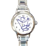 Cute Little Cartoon Boy Round Italian Charm Watch