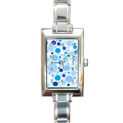 Bubbly Blues Rectangular Italian Charm Watch from ArtsNow.com Front