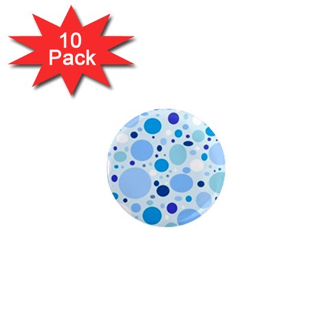 Bubbly Blues 1  Mini Button Magnet (10 pack) from ArtsNow.com Front