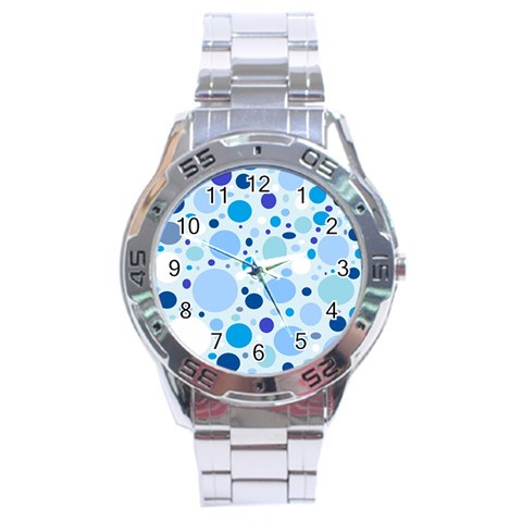 Bubbly Blues Stainless Steel Watch from ArtsNow.com Front