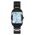 Bubbly Blues Stainless Steel Barrel Watch