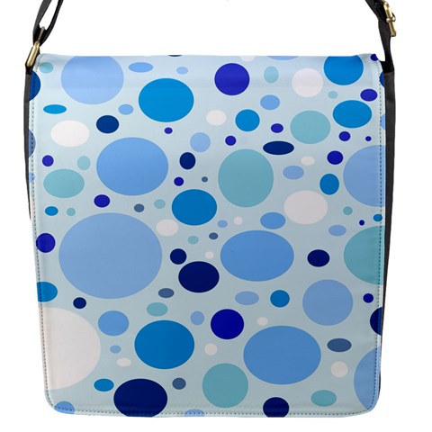 Bubbly Blues Flap Closure Messenger Bag (Small) from ArtsNow.com Front