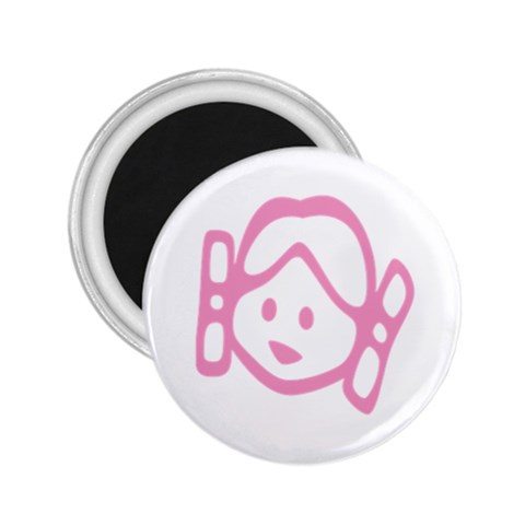 Cute Little Pink Girl 2.25  Magnet from ArtsNow.com Front