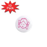 Cute Little Pink Girl 1  Mini Magnet (10 pack) 