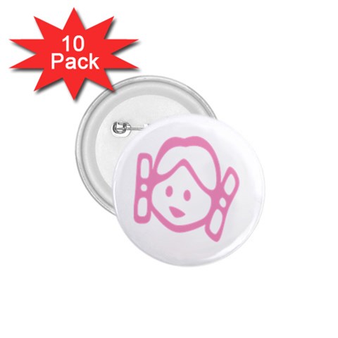 Cute Little Pink Girl 1.75  Button (10 pack)  from ArtsNow.com Front