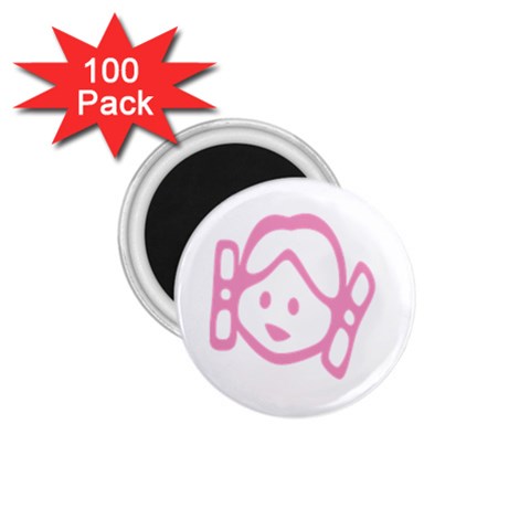 Cute Little Pink Girl 1.75  Magnet (100 pack)  from ArtsNow.com Front