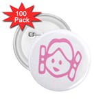 Cute Little Pink Girl 2.25  Button (100 pack)