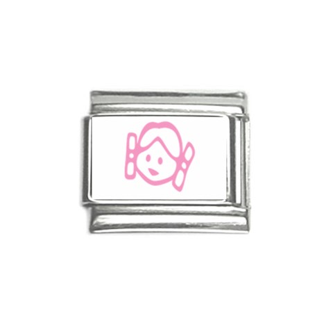 Cute Little Pink Girl Italian Charm (9mm) from ArtsNow.com Front