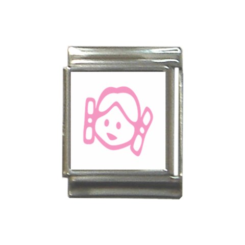 Cute Little Pink Girl Italian Charm (13mm) from ArtsNow.com Front