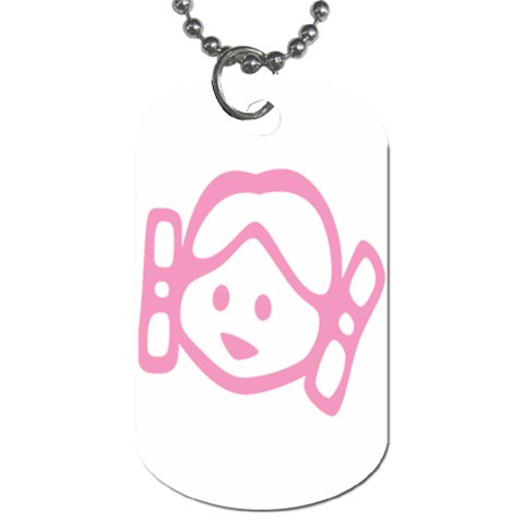 Cute Little Pink Girl Dog Tag (Two Sides) from ArtsNow.com Front