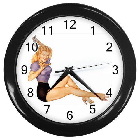 pinup Wall Clock (Black) from ArtsNow.com Front