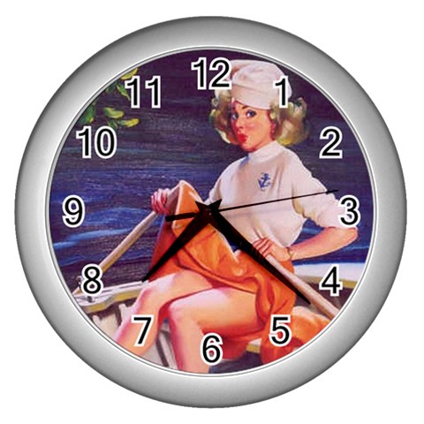 pinup Wall Clock (Silver) from ArtsNow.com Front