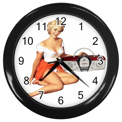 pinup Wall Clock (Black) from ArtsNow.com Front